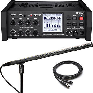 Roland R-88 Field Recorder Mixer & Audio-Technica AT8035 Shotgun Microphone