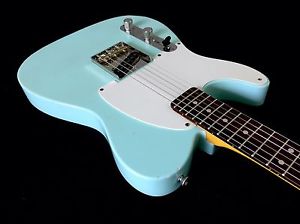 LEFTY! MJT Wildwood Surf Green Nitro Esquire Telecaster Guitar HSC 6.9 Lbs RELIC