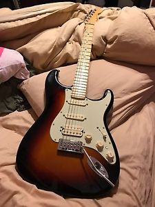 Fender Deluxe American HSS Stratocaster Sunburst Electric Guitar USA Noiseless