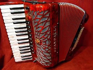Scandalli Piano Accordion Red Air Junior 34/72 4/4 LMMM Made in Italy