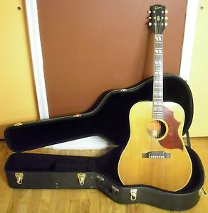 1968 Gibson Country Western SJN Acoustic Guitar wCase Southern Jumbo Natural USA