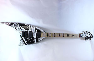 Black and White Multicolor Roswell Rhoads Rhoades 6 String Guitar EMG 81 85 OFR