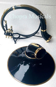 BRS Sousaphone 22" Bell Black & Brass Colored Bb 3 Valve 100% Brass+Bag M/Piece