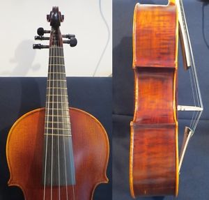 Thicker rib 5 string viola 18" sideling frets viola ,deep bass sound #11614P