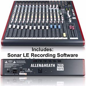 ALLEN & HEATH ZED-16FX USB Sonar LE Live Computer Recorder Mixer