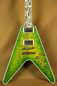 Gibson Flamethrower Flying V Ultima Iguana Burst Custom Electric Guitar