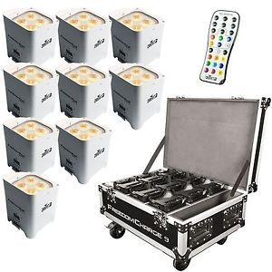 Chauvet Freedom Par Hex 4- COMPLETE SET OF 9 PLUS ROAD CASE- USED