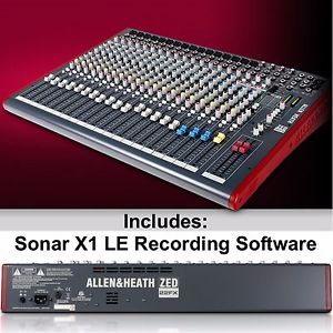 ALLEN & HEATH ZED-22FX 22Ch USB Sonar X1 LE Live Recording Mixer