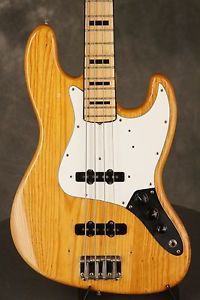 original 1973 Fender JAZZ BASS 4-bolt Natural 1976 pickups BLACK Blocks/Binding!