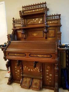 Fancy Victorian Eastlake Mason and Hamlin Pump Organ With Medals