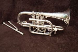 WONDERFUL  ANTOINE COURTOIS PARIS CORNET ARBAN MODEL +ARBAN MOUTHPIECE YEAR 1912