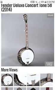 VIDEO CLIP Fender Deluxe concert tone 58 5-string Bluegrass banjo Great Sound