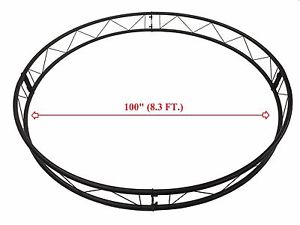 100" Diameter Linear Truss 1.5" Pipe 4 Sections Circle 8.33Ft Trussing 10" Width