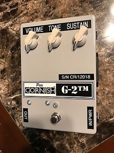 CORNISH G-2 DISTORTION PEDAL CLASS A w GERMANIUM COMPONENTS EXC+ COND 