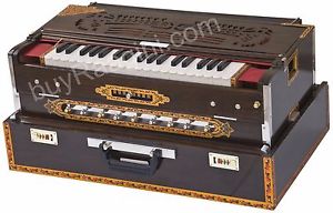 HARMONIUM/CALCUTTA/MAHARAJA/TEAK/37 KEYS/FOLDING/3 REED/COUPLER/MAHOGANY/BGH-2