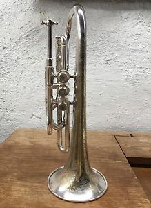 Vintage 1900 Conn Wonder Cornet Engraving Silver Gold Bell Shepard's Crook