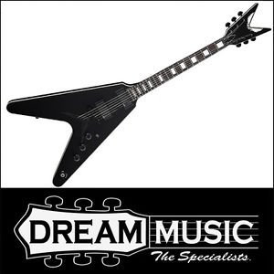Dean V Stealth Black Satin Finish Electric Guitar w/ EMG Pick Ups RRP$1499