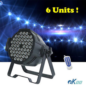 6Units Wireless Control 3Wx54 RGBW LED Stage Par Light DJ Party Bar American