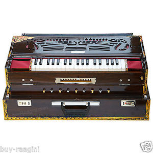HARMONIUM No. 6400tw/CALCUTTA/MAHARAJA/TEAK/37 KEYS/FOLDING/4 REED/COUPLER/BDF-1