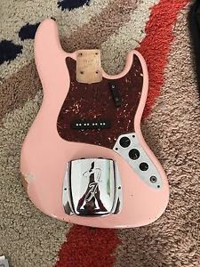 fender custom shop 1964 jazz bass shell pink Relic loaded body $3780 new!