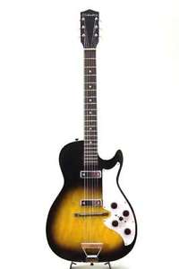 SILVERTONE Stratotone 1421 1963 Black Rare Good condition Soft Case From JAPAN