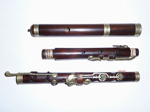 Beautiful Rare Antique 5 joints Metzler London Wooden Flute 8 keys