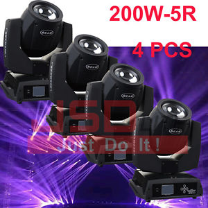 4pcs 200W dj fixture 5R sharpie Beam Moving Head Light DJ Disco Stage  lights