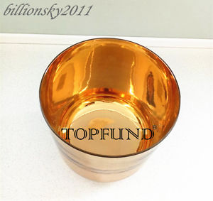 Alchemy Solid 24K Pure Gold Clear A# Pineal Chakra Crystal Singing Bowl 8"