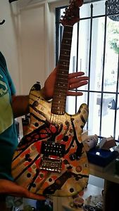 Beautiful Hand Painted Fender 3/4 Squier Electric Guitar Uniquely Collectible