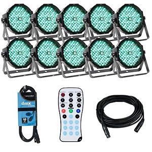 Lot of ten American DJ Mega Par Profile Plus par cans