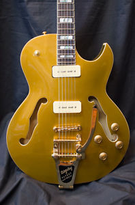 NEW 2016 Prestige NYS Deluxe Gold Semi-Hollow Electric Guitar w/ Case