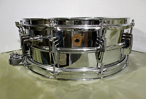 Vintage Early 60s Ludwig Super Sensitive Chrome Over Brass Shell 5x14 Snare Drum