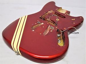 1969 1970 1971 1972 1973 Old Fender Competition Red Mustang Guitar Body Original