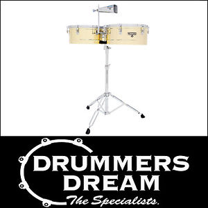 LP Matador Series Brass Timbales -14" & 15" With Stand  LP M257B Brand New