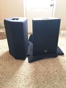 2-EV Electro-voice SXa250 Powered 15" Speakers, Monitor Wedge, Comes With Covers