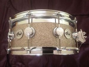 DW Edge Collector's Series Brass Maple 61/2 X 14 Snare Silver Sparkle Finish