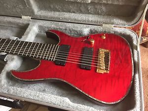 Ibanez RGIX28FEQM Burgundy Wine Finish 8 String Guitar with case