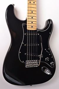 1979-1980 Fender Stratocaster BLACK On BLACK +Original Case ~CLEAN Vintage 1970s
