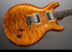 PRS 1996 SANTANA 1 VINTAGE YELLOW QUILT TOP WITH BIRDS AND ORIGINAL CASE
