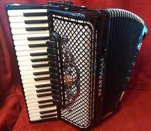NEW Scandalli Piano Accordion Super VI Double Tone Chamber Black 41/120 4/5 LMMH