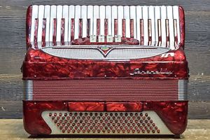 Serenelli 41-Key 120-Bass 4-Treble Switches Red Piano Accordion w/Case #15979