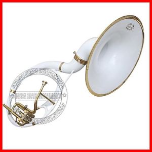 sousaphone for saleKING SIZE TUBA 22" FOR SALE Bb PITCH WHITE COLORED  WITH BAG