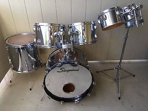 1972 SLINGERLAND CHROME OVER WOOD 6 PC DRUM SET, EXC+