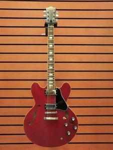 EDWARDS E-SA160LTS Semi Acoustic Type Red E-Guitar Free Shipping with Hard Case