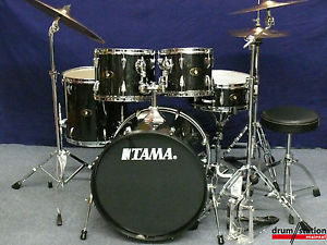 Tama Imperialstar Drumset in "Hair Line Black" - 20,10,12,14 + 14x5,5" Snaredrum