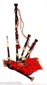 CP BRAND EBONY BLACK WOOD SCOTTISH HIGHLANDER ENGRAVED BAGPIPE PROFESSIONAL SET
