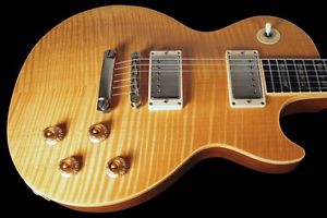 2001 GIBSON LES PAUL CUSTOM SHOP ELEGANT 5A FLAME TOP ~ ANTIQUE NATURAL