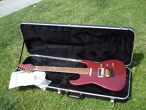 Charvel Custom Shop San Dimas w/ Floyd Rose Koa Porsche Red w/ Iron Cross Inlays