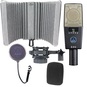 AKG C414 XLS Condenser Microphone w/ Aurlaex Mudguard