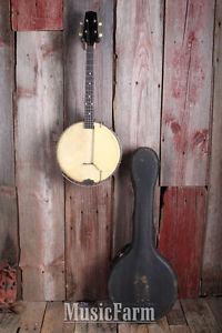 Gibson Junior Vintage 1920s TB JR Tenor 4 String Banjo Natural Finish with Case